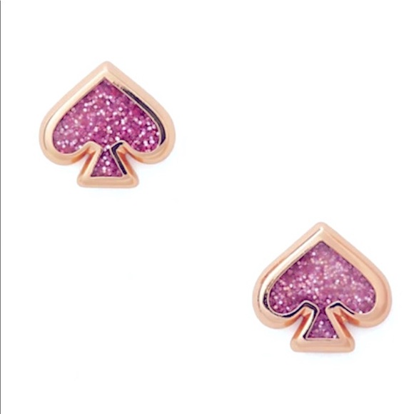 kate spade Jewelry - ♠️Kate Spade Glitter Enamel Studs Amethyst Pink